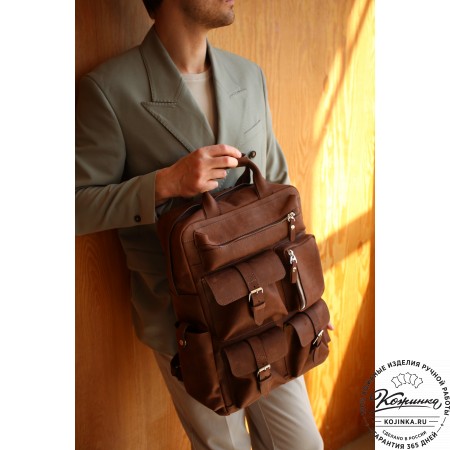 Кожаный рюкзак "Вассерман" (черный антик)